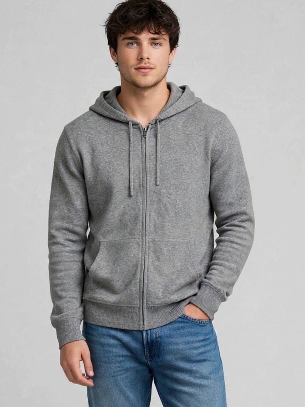 Brand New Michael Kors Men's Gray Zip-Up Hoodie Sweater.